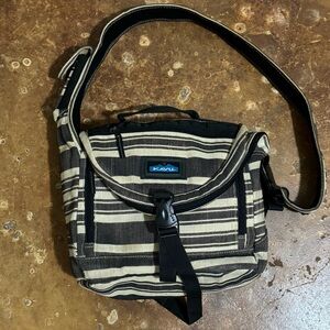 **Discount Shipping** Vintage Kavu Bi Coastal Messenger Bag Brown Stripe Hemp